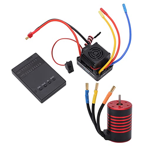 DMLENGOIN 3650 bürstenloser Motor 60A ESC -Programmierkarte Combo Set Accessoire RC -Auto Aluminiumlegierung CNC Bearbeitung Großartige Wärme -Dissipation Fernbedienung Autos (3600KV) von DMLENGOIN