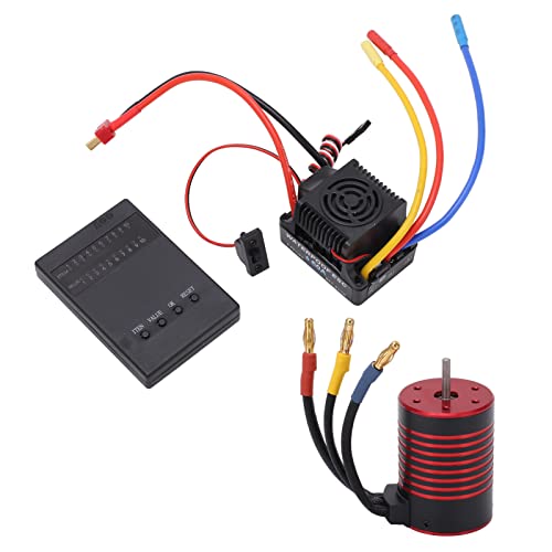 DMLENGOIN 3650 bürstenloser Motor 60A ESC -Programmierkarte Combo Set Accessoire RC -Auto Aluminiumlegierung CNC Bearbeitung Großartige Wärme -Dissipation Fernbedienung Autos (5200kV) von DMLENGOIN
