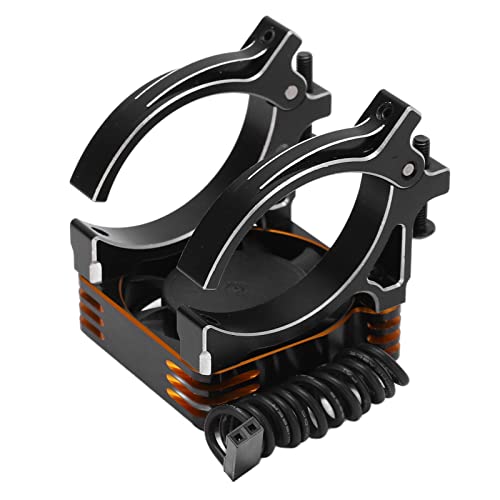 DMLENGOIN 40-mm-Motorkühlungslüfter Aluminiumlegierung Lüfter mit Halterung Fernbedienungsmodell Auto 40-42 mm Durchmesser Motor (Orange Black) von DMLENGOIN