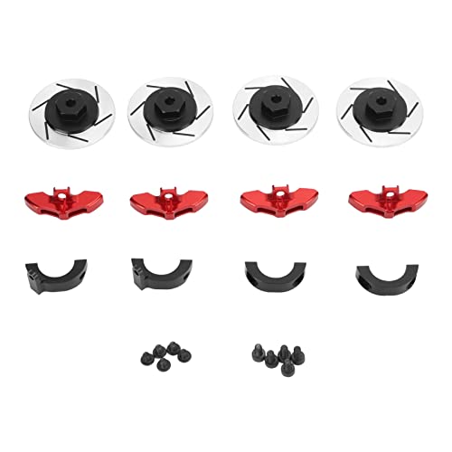 DMLENGOIN Aluminiumbremsscheibe -Rad -Hex -Adapter -Upgrade -Teile für CC02 RC Car 1/10 Fernbedienungsmodell (Rot) von DMLENGOIN