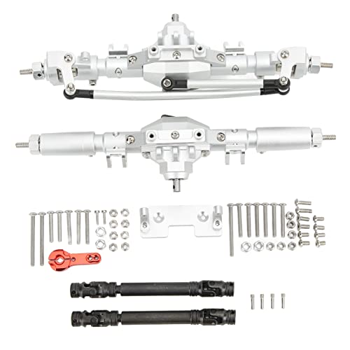 DMLENGOIN Aluminiumlegierung CNC Komplett Achse Montage Set Starke ausgewogene Hochfestigkeitsantriebsfunktion für axiale scx10ii RC -Autos (Silber) von DMLENGOIN