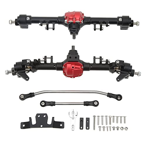 DMLENGOIN Aluminiumlegierung RC -Achse CNC erhöhte Portalachse für axiales SCX10 II D90 D110 1/10 RC -Auto (Schwarz rot) von DMLENGOIN