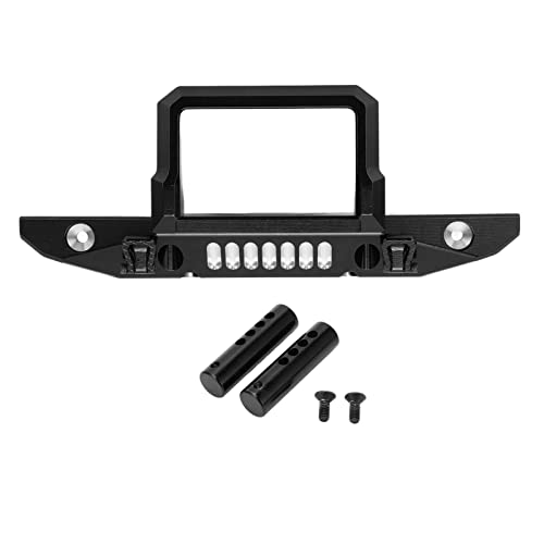 DMLENGOIN Aluminiumlegierung RC -Auto -Vorderstoßstange mit LED -Lichtloch für axiale 1/6 SCX6 JLU LER 4WD AXI05000 (Schwarz) von DMLENGOIN