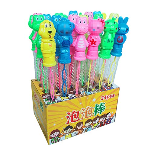 DMLENGOIN Cartoon Bubble Wands 24 Pack Unterhaltung Spielzeug Kinder niedliche Form transparentes Rohr von DMLENGOIN