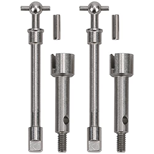 DMLENGOIN Edelstahl vorne Antriebswelle Hunde Knochen Ersatz Hochwertige feine Verarbeitung Besser Steuerung RC -Auto Axial SCX24 Silber Zwei Sätze von DMLENGOIN