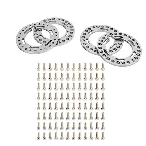 DMLENGOIN Felgensicherungsringe aus Aluminiumlegierung, 1,9-Zoll-Rad-Beadlock-Ring für Axial SCX10 90046 1/10 RC Car (Silber) von DMLENGOIN