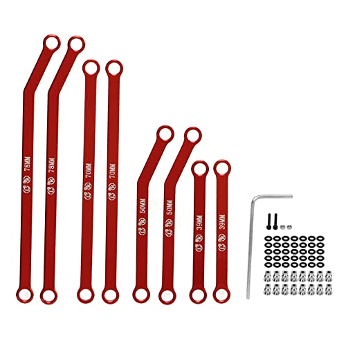 DMLENGOIN Hohe Clearance RC Front -Links für axiale SCX24 1/24 RC Crawler Car Aluminiumlegierung RC Lenkungsstange Set eingestellt (Rojo) von DMLENGOIN