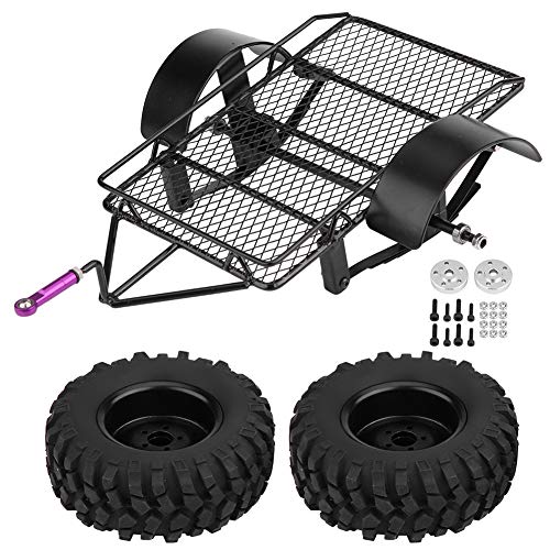 DMLENGOIN Metall Anhänger DIY 90mm Reifen für Axial SCX10 D90 HSP 1/10 RC Autos Schwarz Metall DMLENGOIN Metall Anhänger DIY 90mm Reifen für Axial SCX10 D90 HSP 1/10 RC Autos Schwarz Metall von DMLENGOIN
