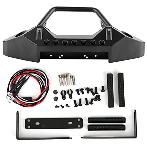DMLENGOIN Metall vordere Stoßfänger 2LED Lichter Axial SCX10 AX103007 1/10 RC -Automodell Schwarz von DMLENGOIN