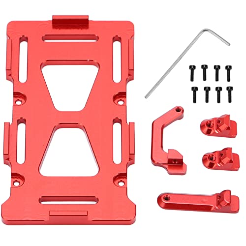 DMLENGOIN RC Batteriehalterung Aluminiumlegierung RC Batteriemontageplatte für Axial SCX24 AXI90081 AXI00001 AXI00002 1/24 RC Auto (Rot) von DMLENGOIN