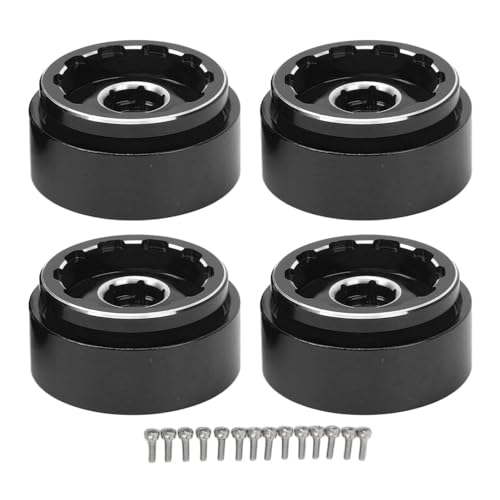 DMLENGOIN RC Car Beadlock Wheels Felgen Hochleistungs -Aluminiumlegierung 1,0 -Zoll - Felgen 1/18 RC -Autos (Schwarz) von DMLENGOIN