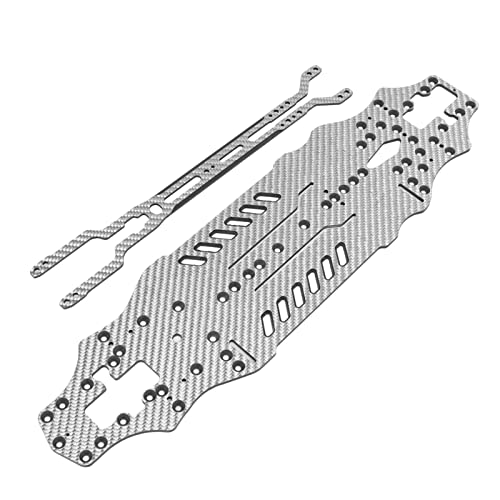 DMLENGOIN RC Car Bottom Chassis Plate CNC Carbonfaser hohe Flexibilität Drifting Racing Xpress XQ2S 1:10 RC RV (Silver SSG) von DMLENGOIN