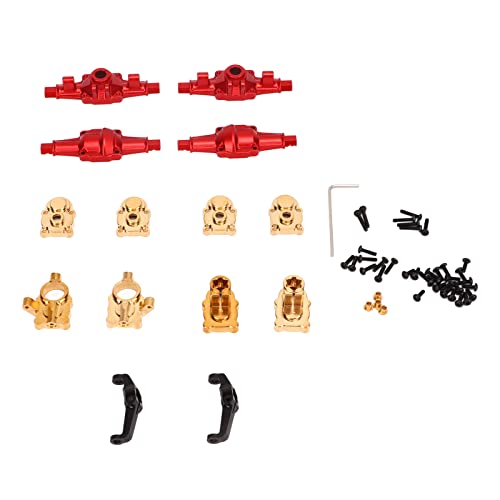 DMLENGOIN RC Car Front Heck Portal Gehäuse Set Messing Hochpolitur Easy Installation Geeignetes FCX24 1/24 Crawler (Gold) von DMLENGOIN