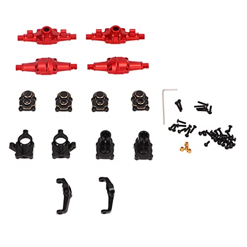 DMLENGOIN RC Car Front Heck Portal Gehäuse Set Messing Hochpolitur Easy Installation Geeignetes FCX24 1/24 Crawler (Schwarz) von DMLENGOIN
