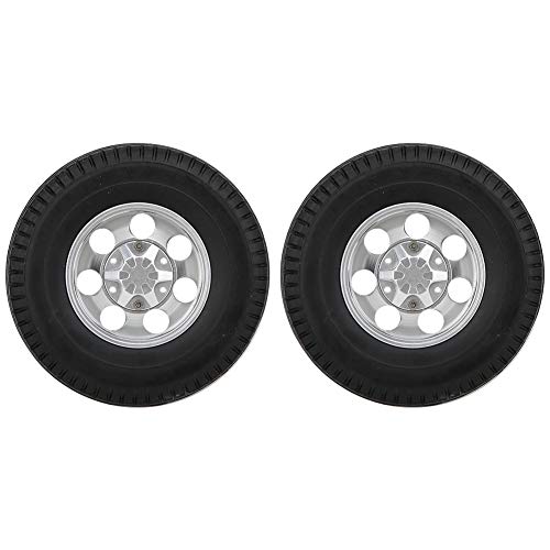 DMLENGOIN RC Car Tire 2 Stcs Black 7 Lochrad Hub Vorderreifen RC -Autozubehör 1/14 Traktorwagen von DMLENGOIN