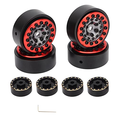 DMLENGOIN RC Car Wheels Felgen Hubs Gegengewicht Aluminiumlegierung FMS 1/24 FCX24 (Red Titanium) von DMLENGOIN