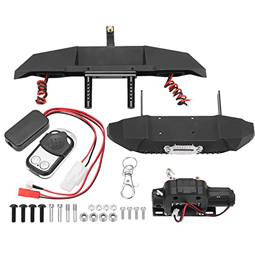 DMLENGOIN RC Crawler Stoßfänger Set Hochfestigkeit Aluminiumlegierung vordere Heck -Stoßstangen mit Winch Fernbedienung SCX10 SCX10III von DMLENGOIN