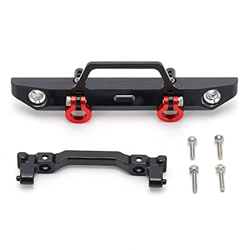 DMLENGOIN RC Front Stoßstange Set Premium Aluminium gebaut 1/24 RC -Auto -Upgrades Teile Axial SCX24 90081 (Schwarz) von DMLENGOIN