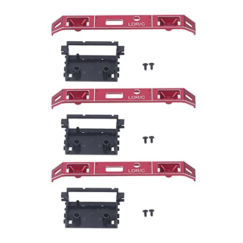 DMLENGOIN RC Front stoßstange Aluminium Legierung hohe Festigkeit Leicht Gewicht Set 3 Exquisite Fernbedienung Auto Stoßstange (Red) von DMLENGOIN