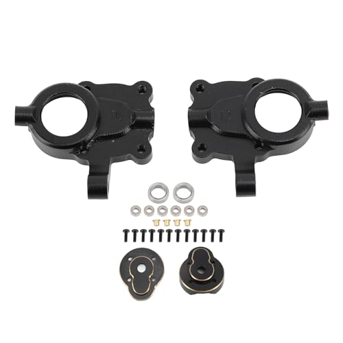 DMLENGOIN RC Frontachse Gewichte Set Kupfer Aluminiumlegierung vorderen Portal -Antriebsgehäuse Lenkung Knöchel Gegengewicht für Hobbyplus 1/18 4WD CP18P RC -Autos (Schwarz) von DMLENGOIN