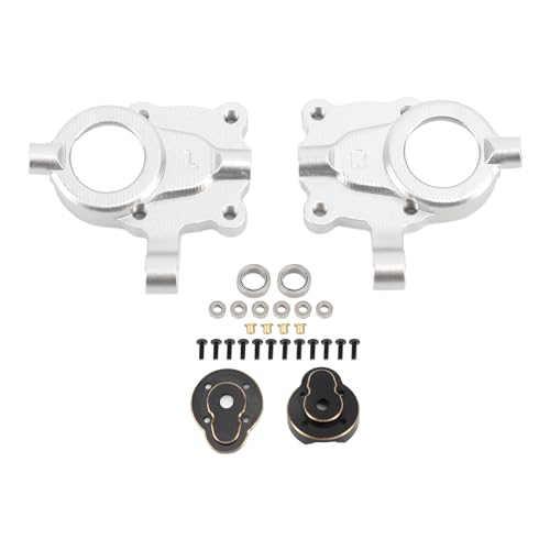 DMLENGOIN RC Frontachse Gewichte Set Kupfer Aluminiumlegierung vorderen Portal -Antriebsgehäuse Lenkung Knöchel Gegengewicht für Hobbyplus 1/18 4WD CP18P RC -Autos (Silber) von DMLENGOIN