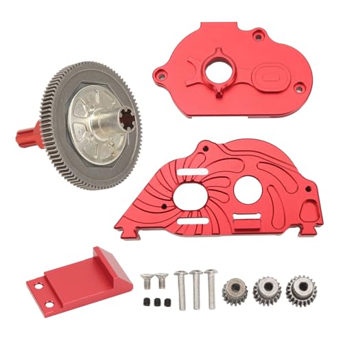 DMLENGOIN RC -Getriebeabdeckung Aluminiumlegierung Getriebekastengehäuse mit reibungsloser und einfacher Installation für arrma senton Granite Typhon 1/10 RC Auto (Rot) von DMLENGOIN