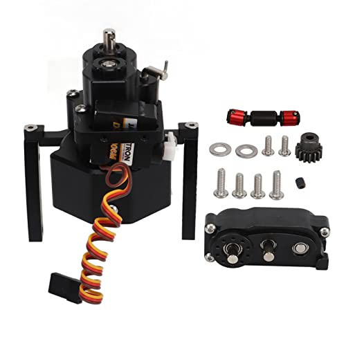 DMLENGOIN RC -Getriebeübertragungskoffer Aluminiumlegierung Anodizes genaues Kit für SCX10 Crawler 313 mm Radstand (Schwarz) von DMLENGOIN