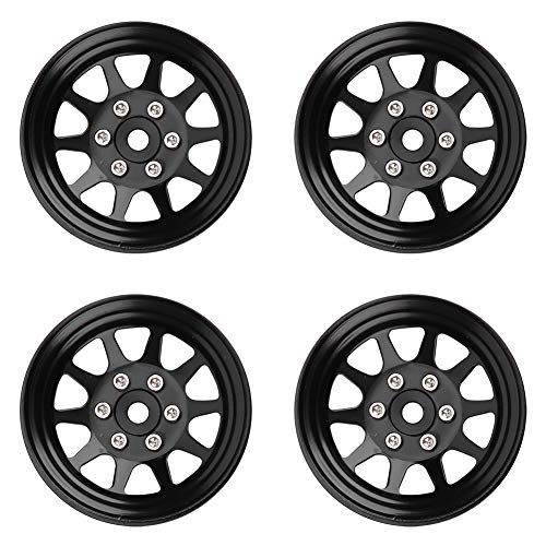 DMLENGOIN RC Metall Beadlock Radnabe Robust Stabil Flexibles Fahren Fernbedienung Spielzeug Zubehör Axial SCX10 AXI03007 4 Redcat GEN8 Kletterfahrzeug (Schwarz) von DMLENGOIN