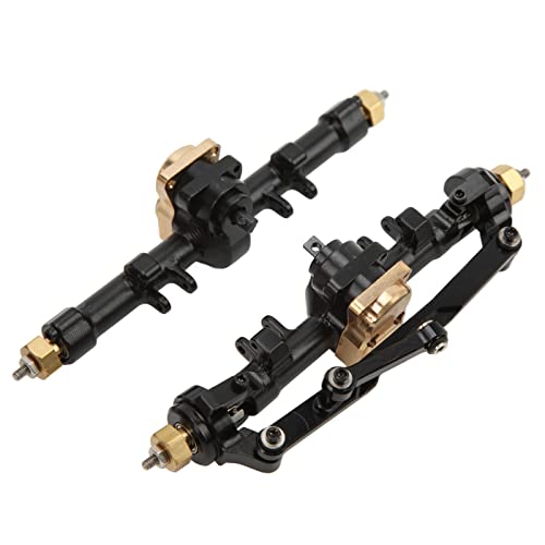 DMLENGOIN RC Metall Vordere Hinterachklassen -Upgrade -Teilezubehör für axiale SCX24 -Klettern außerhalb der Straße Performance RC Auto Aluminiumlegierung Messing (Schwarz) von DMLENGOIN