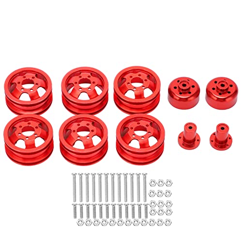 DMLENGOIN RC Wheel Hub Aluminiumlegierung hoher Genauigkeitswiderstand RC Autorad Nabe für WPL C14 24 34 44 B14 24 16 36 (Rot) von DMLENGOIN
