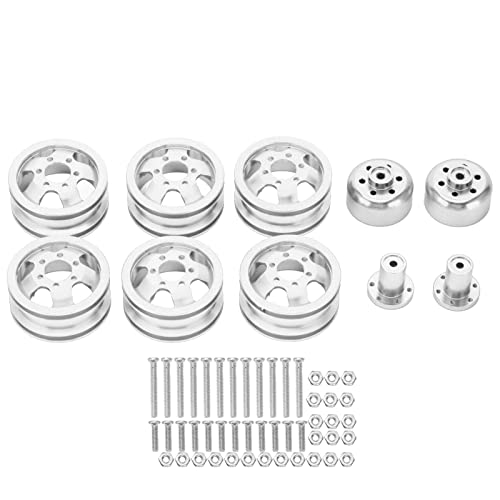 DMLENGOIN RC Wheel Hub Aluminiumlegierung hoher Genauigkeitswiderstand RC Autorad Nabe für WPL C14 24 34 44 B14 24 16 36 (Silber) von DMLENGOIN