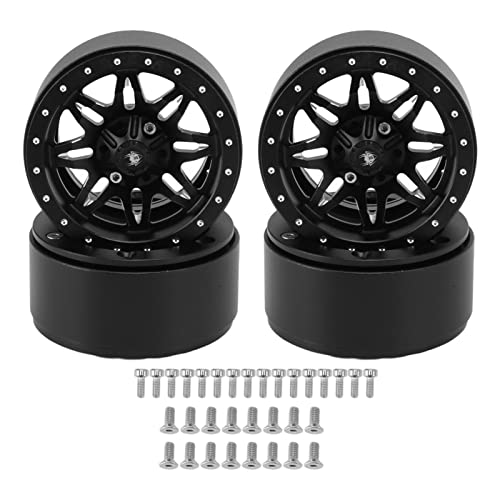 DMLENGOIN RC Wheel Hubs Aluminiumlegierung stabil Silberschwarz für den SCX10 -Austausch von DMLENGOIN