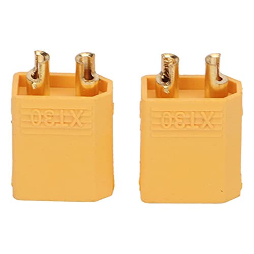 DMLENGOIN XT30 männlicher Stecker hoher Kompatibilität Starker Anschluss für RC -Autoflugzeuge gelbe RC -Teile von DMLENGOIN