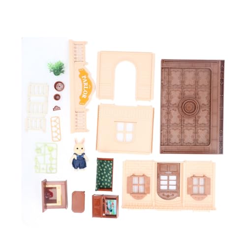 Puppenhaus Möbel Miniatur-Set TV Tee Tisch Kamin Blumentöpfe Wohnzimmer Puppenhaus von DMLENGOIN