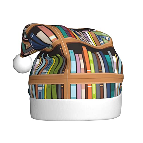 DMORJ Plüsch-Weihnachtsmütze für Erwachsene, Bücherregal, geeignet für Weihnachts- und Neujahrsfeiern, weich, leicht und taktil von DMORJ