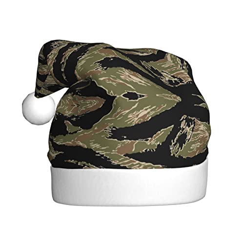 DMORJ Plüsch-Weihnachtsmütze mit Tigerstreifen, Camouflage, geeignet für Weihnachts- und Neujahrspartys, weich, leicht und taktil von DMORJ
