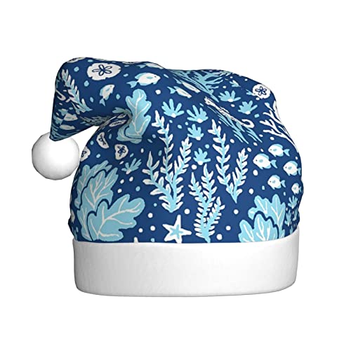 Grüner Meeresblauer Seetang Erwachsene Plüsch Weihnachtsmütze => Geeignet für Weihnachten und Neujahrsfeiertagspartys, weich, leicht und taktil. von DMORJ
