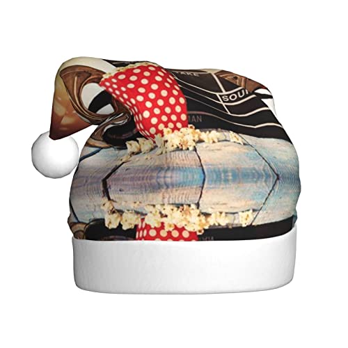 Popcorn und Filmausrüstung Erwachsene Plüsch Weihnachtsmütze => Geeignet für Weihnachten und Neujahrsfeiertagspartys, weich, leicht und taktil. von DMORJ