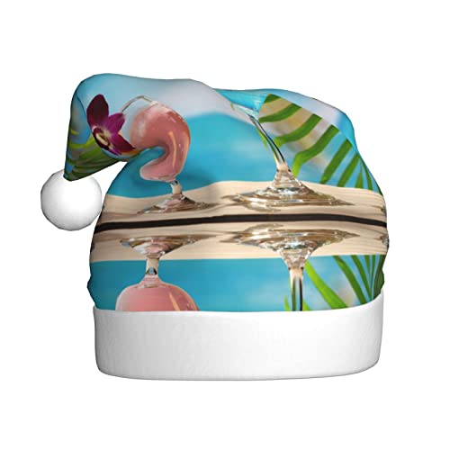 Tropical Beach Drink Erwachsene Plüsch Weihnachtsmütze => Geeignet für Weihnachten und Neujahrsfeiertagspartys, weich, leicht und taktil. von DMORJ