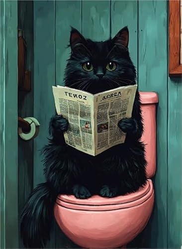 1000 Stücks - Black Abstrakte Kunst Baths Cat - Buntes - Spiele Zum Stressabbau In Der Familie - Lernspielzeug Für Kinder - Elderly Gedächtnis Kognitions Spiels Xw159Qk von DMQBT