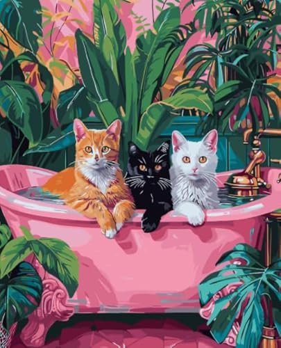 1000 Stücks - Black Abstrakte Kunst Baths Cat - Buntes - Spiele Zum Stressabbau In Der Familie - Lernspielzeug Für Kinder - Elderly Gedächtnis Kognitions Spiels Xw160Qk von DMQBT