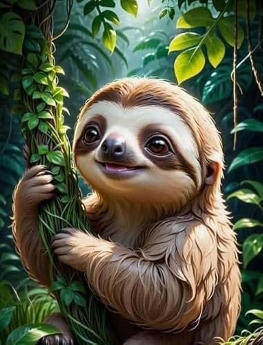 1000 Stücks Puzzle - Cute Sloths Animal Abstrakte Kunst Bilder Plakats - Kinderspielzeug Lernspiele - Colour Fun Puzzle Xw37Qk von DMQBT