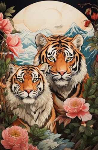 1000 Stücks Puzzles,Tigerss and Flowers Picture Plakat,Spiele Zum Stressabbau In Der Familie,Elderly Gedächtnis Kognitions Spiels Xw220Qk von DMQBT