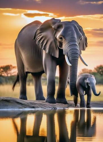 1000 Stücks Puzzles,elephantss Animal Abstrakte Kunst Plakat,Lernspielzeug Für Kinder,Gedächtnis Kognitions Spiel Xw27Qk von DMQBT