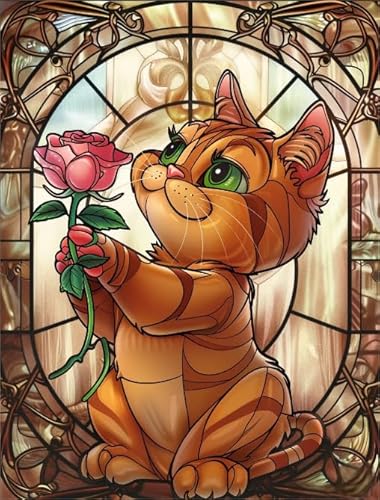 1000 Stücks Puzzles - Cat and Flower Abstrakte Kunst Bilder - Lernspielzeug Für Kinder - Elderly Gedächtnis Kognitions Spiel Xw128Qk von DMQBT