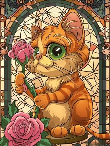 1000 Stücks Puzzles - Cat and Flower Abstrakte Kunst Bilder - Lernspielzeug Für Kinder - Elderly Gedächtnis Kognitions Spiel Xw130Qk von DMQBT