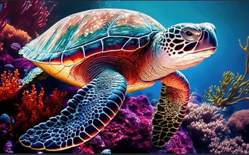 1000 Stücks Puzzles - Colour Sea Turtless Bilder - Lernspielzeug Für Kinder - Difficult - Elderly Gedächtnis Kognitions Spiels Xw164Qk von DMQBT