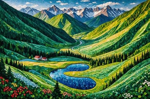 1000 Stücks Puzzles - Scenic Houses Art Bilder - Difficult - Stressabbau-Spiel Für Erwachsene - Elderly Gedächtnis Kognitions Spiels - Wand Kunst Dekoration Xw245Qk von DMQBT