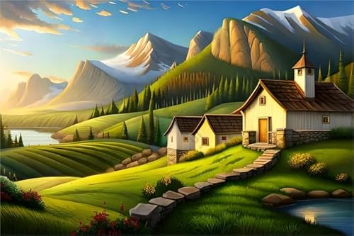 1000 Stücks Puzzles - Scenic Houses Art Bilder - Difficult - Stressabbau-Spiel Für Erwachsene - Elderly Gedächtnis Kognitions Spiels - Wand Kunst Dekoration Xw247Qk von DMQBT