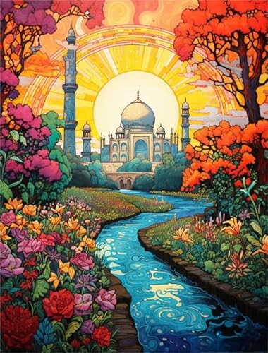 1000 Stücks Puzzles - Taj Mahals Colour Plakat - Unregelmäßige Puzzle-Teile - Stressabbau-Spiel Für Erwachsene - Wand Kunst Dekor - Elderly Gedächtnis Kognitions Spiels Xw175Qk von DMQBT